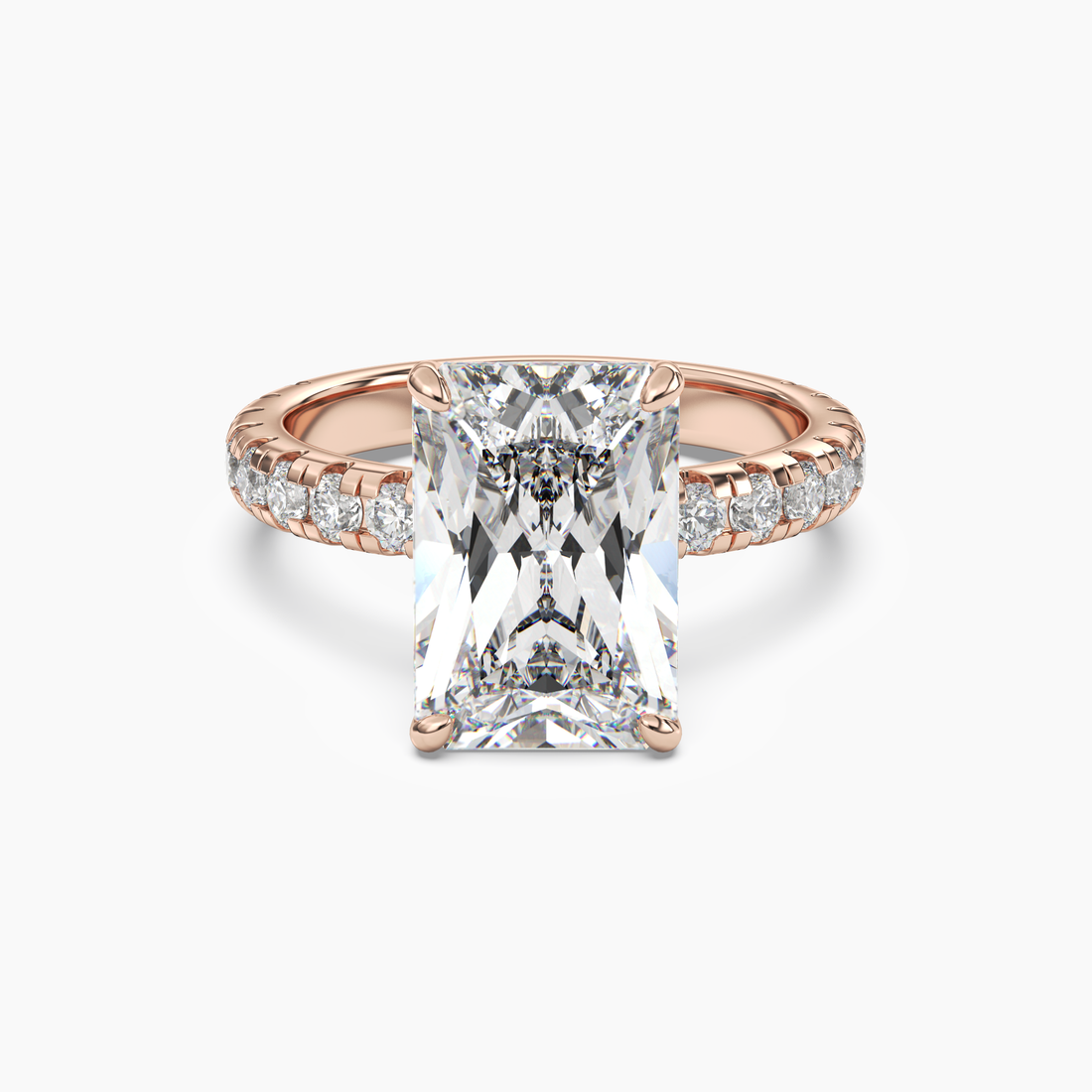 Eclipse Radiant Hidden Halo 3 Carat Lab Grown Diamond Engagement Ring in 14K White Gold