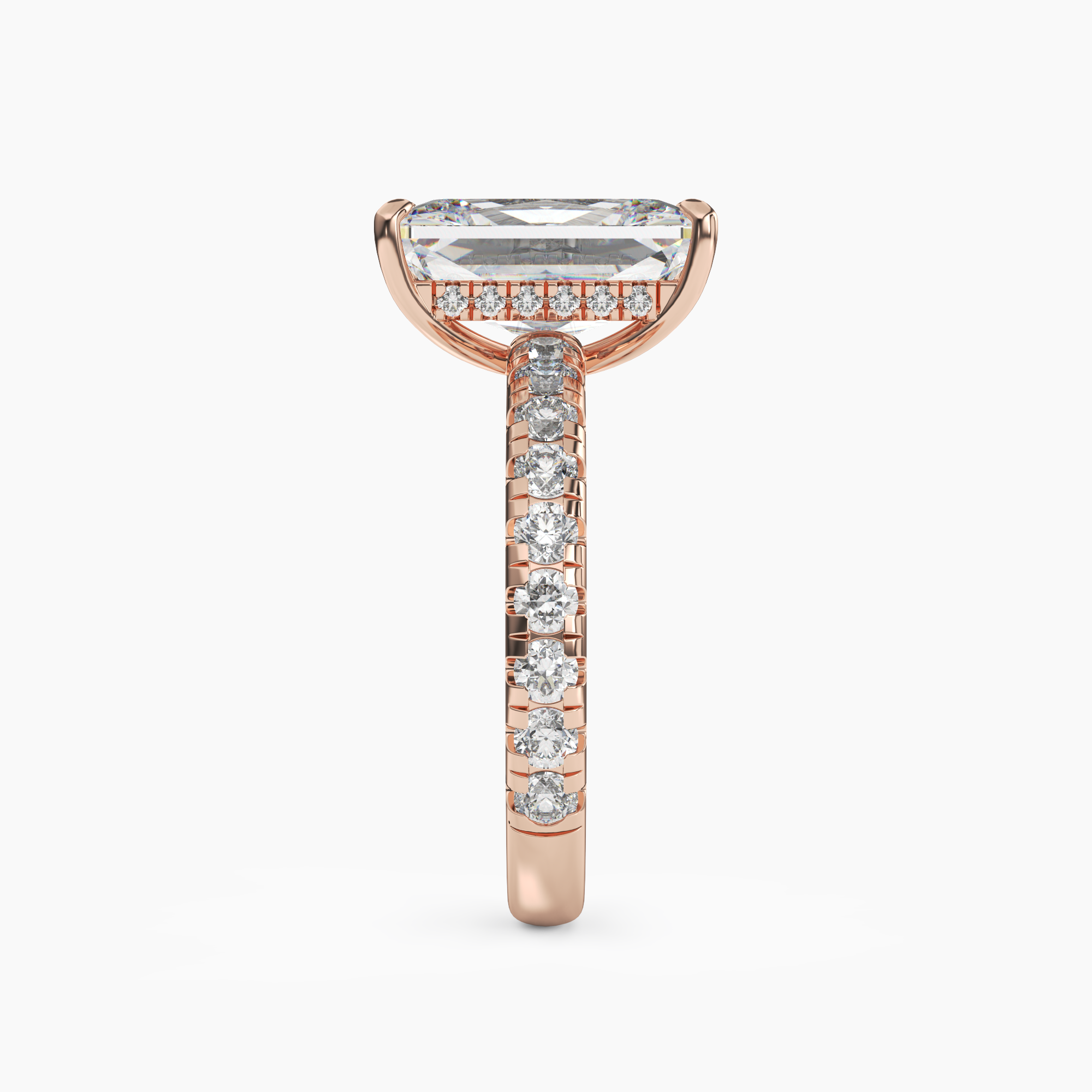 Eclipse Radiant Hidden Halo 2.5 Carat Lab Grown Diamond Engagement Ring in 14K Yellow Gold