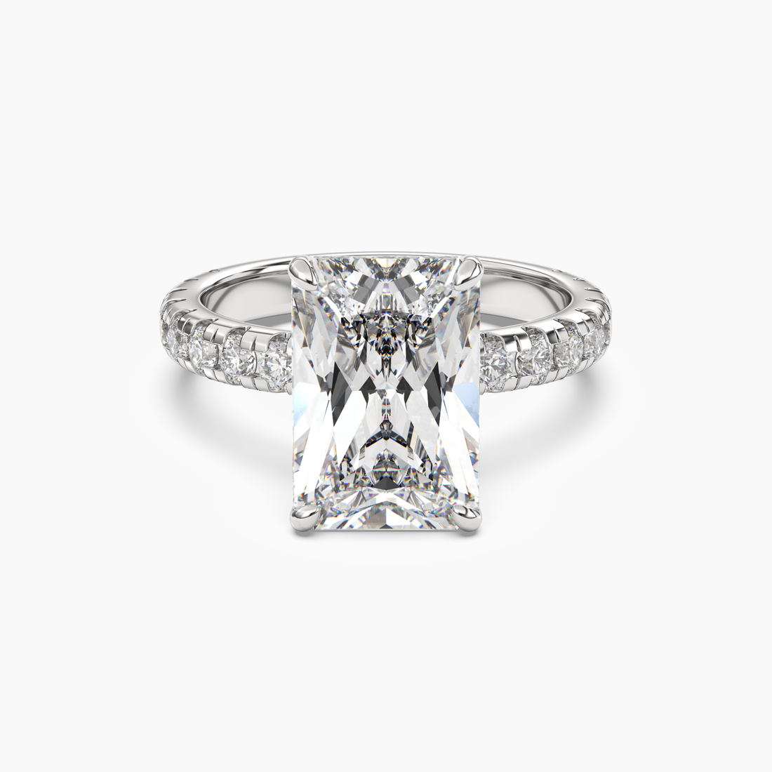 Eclipse Radiant Hidden Halo Diamond Ring Setting in 14K Rose Gold