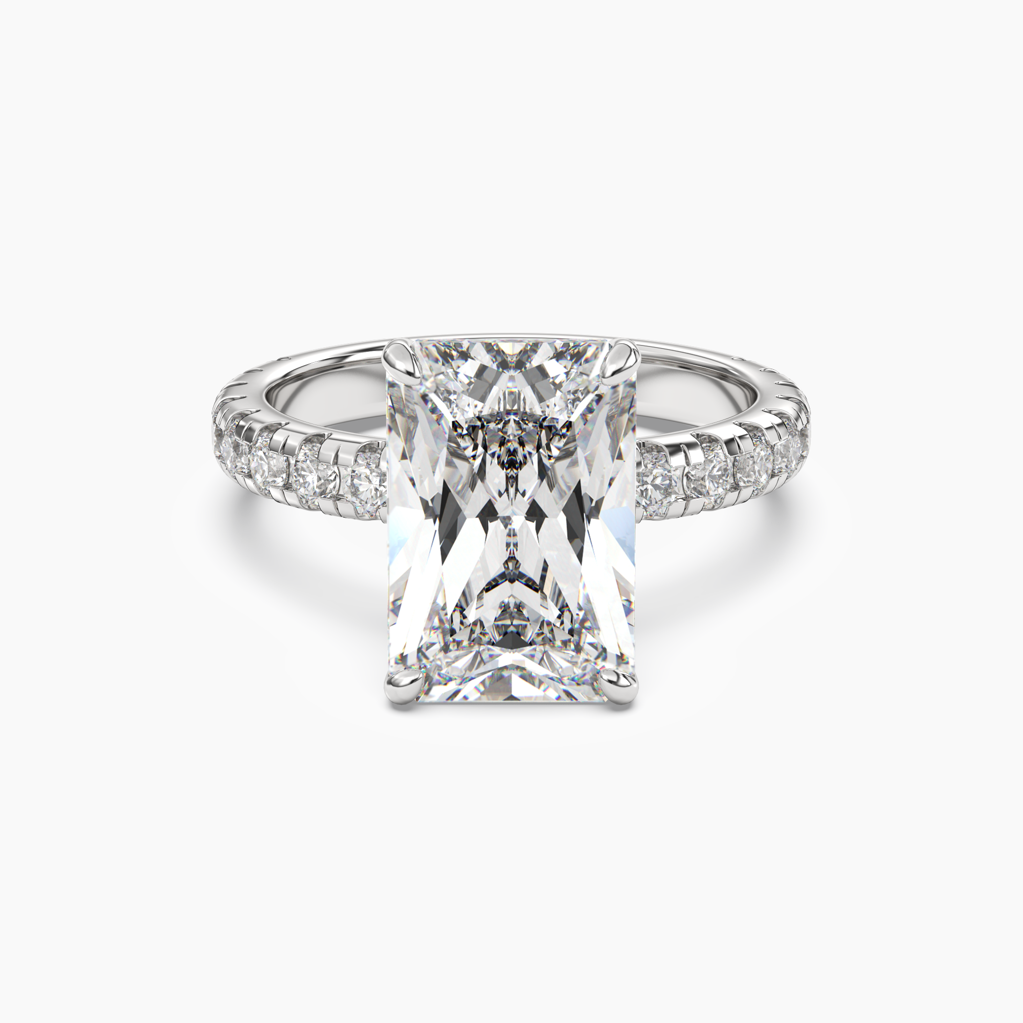 Eclipse Radiant Hidden Halo 1.5 Carat Lab Grown Diamond Engagement Ring in 18K White Gold