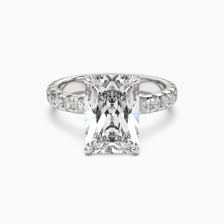 Eclipse Radiant Hidden Halo 2.5 Carat Lab Grown Diamond Engagement Ring in 14K White Gold