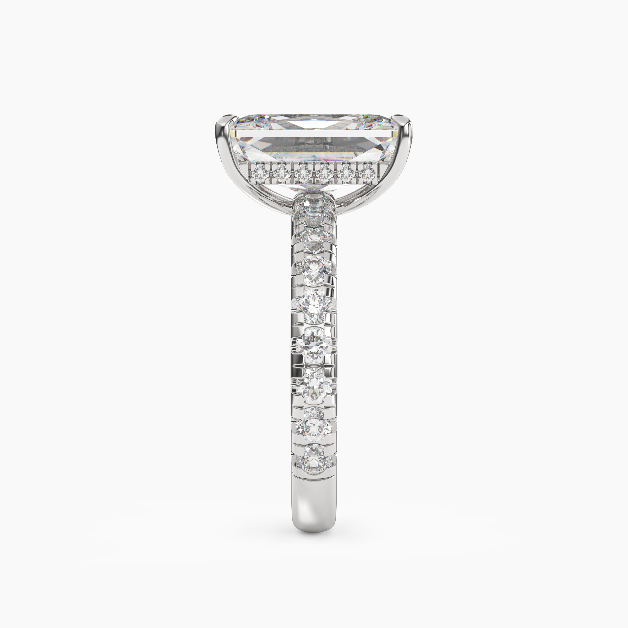 Eclipse Radiant Hidden Halo 2 Carat Lab Grown Diamond Engagement Ring in 18K Rose Gold