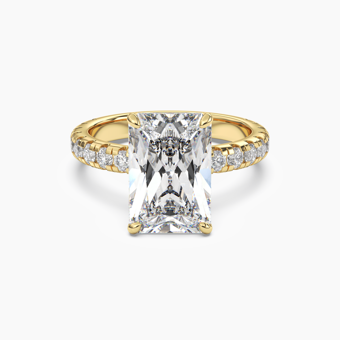 Eclipse Radiant Hidden Halo Diamond Ring Setting in 18K Rose Gold