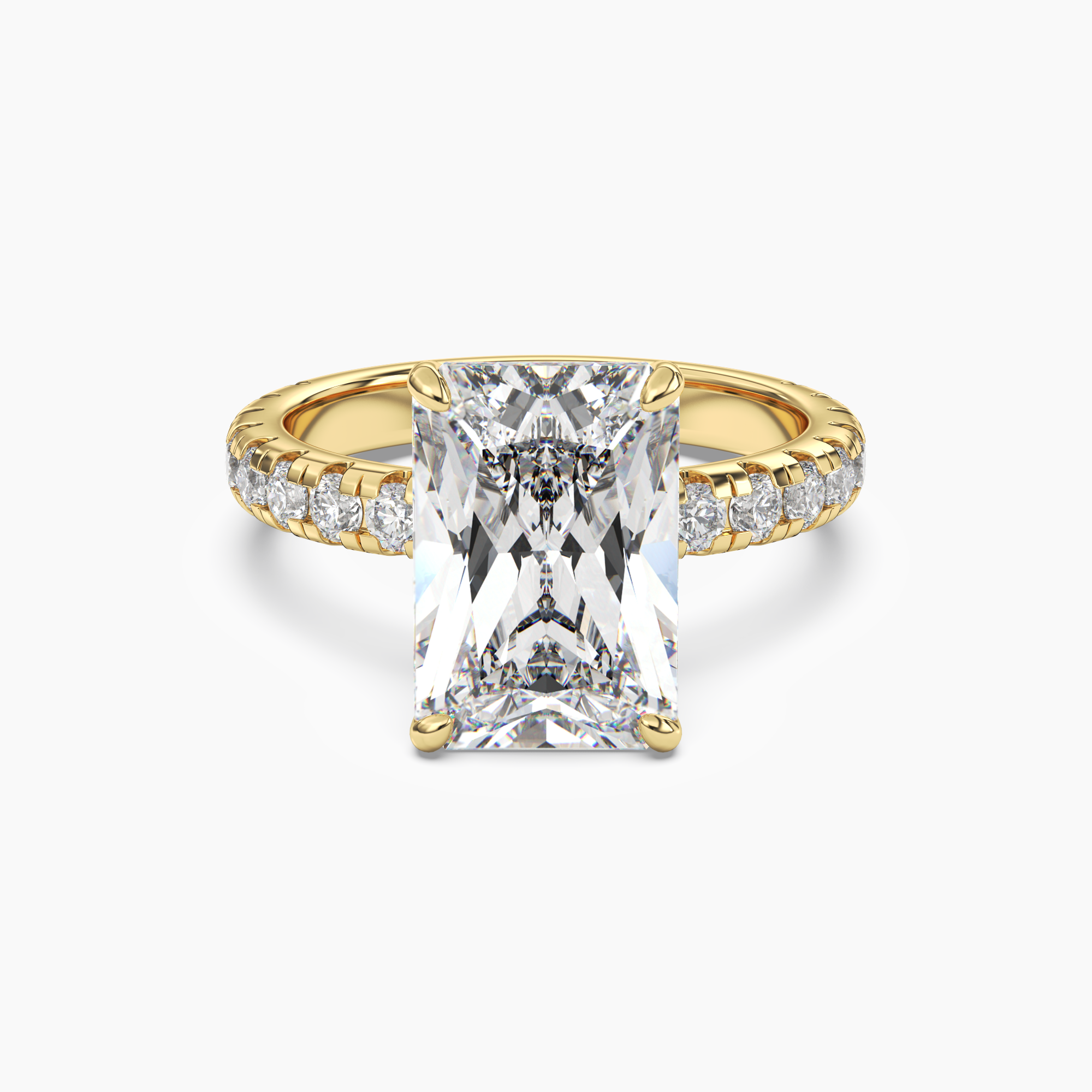 Eclipse Radiant Hidden Halo 2.5 Carat Lab Grown Diamond Engagement Ring in 18K Yellow Gold