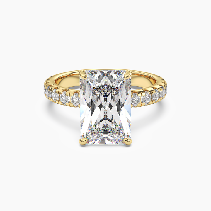 Eclipse Radiant Hidden Halo 1.5 Carat Lab Grown Diamond Engagement Ring in 18K Yellow Gold