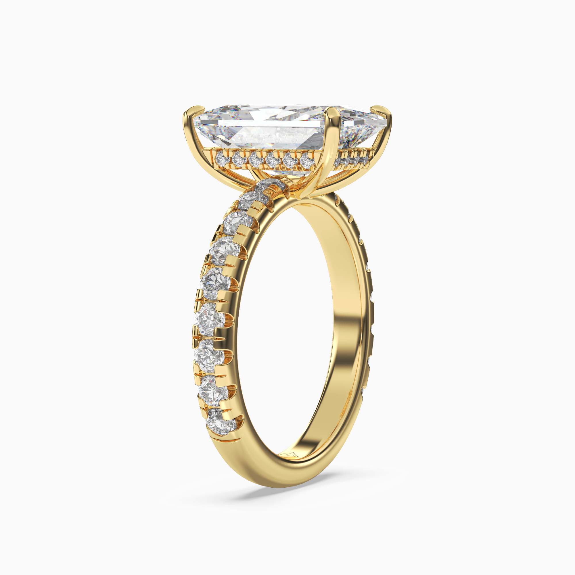 Eclipse Radiant Hidden Halo 1.5 Carat Lab Grown Diamond Engagement Ring in 14K White Gold
