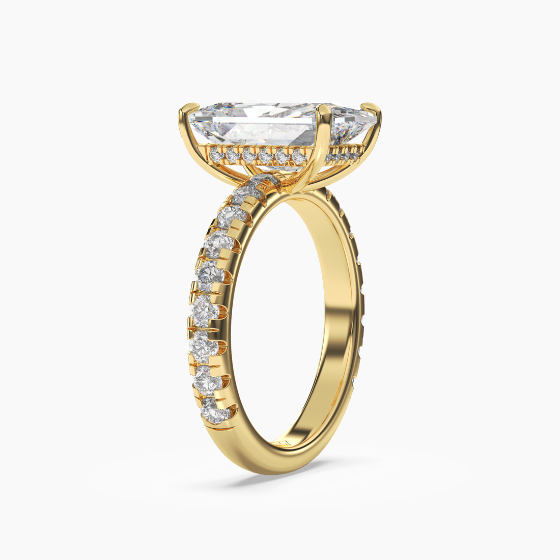 Eclipse Radiant Hidden Halo 1.5 Carat Lab Grown Diamond Engagement Ring in 14K White Gold
