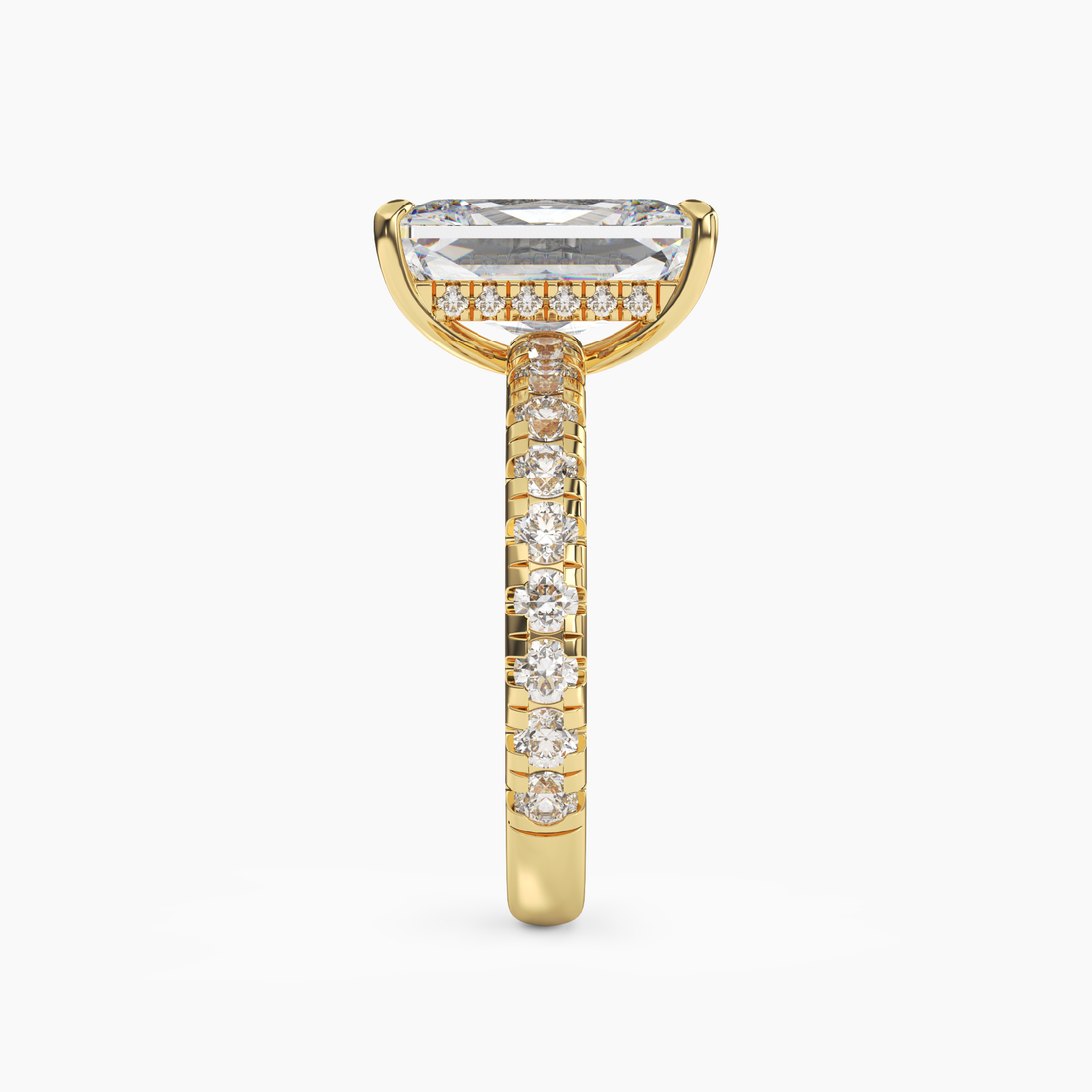 Eclipse Radiant Hidden Halo 1.5 Carat Lab Grown Diamond Engagement Ring in 14K White Gold