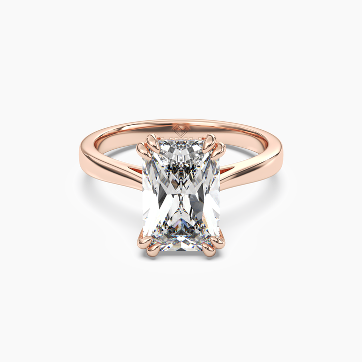 Meadow Radiant Hidden Halo 1.5 Carat Lab Grown Diamond Engagement Ring in 14K Rose Gold