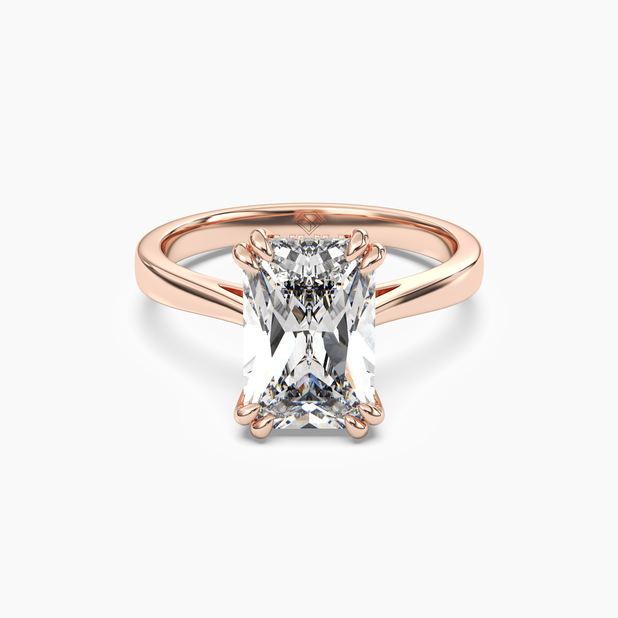 Meadow Radiant Hidden Halo 2 Carat Lab Grown Diamond Engagement Ring in 14K Yellow Gold