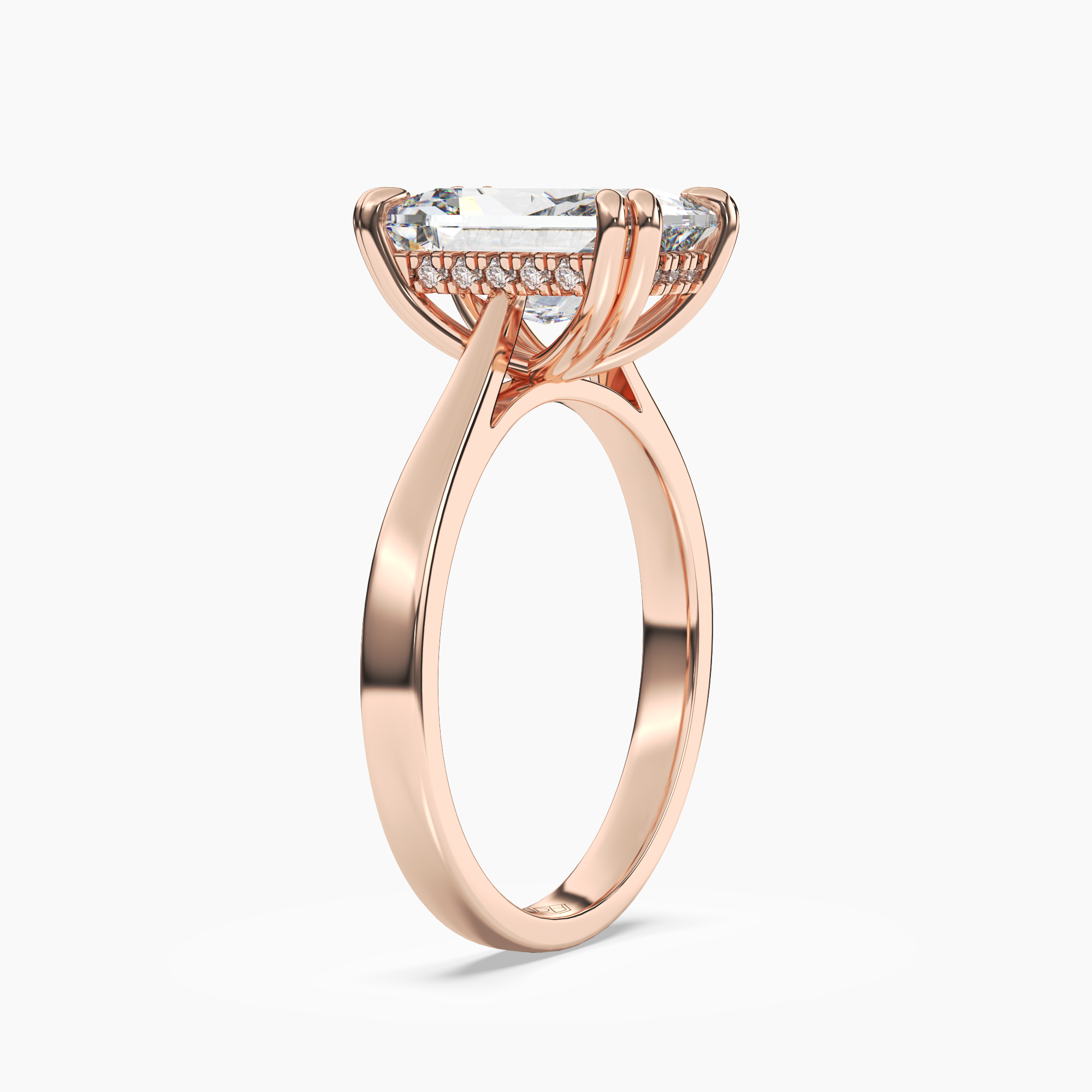 Meadow Radiant Hidden Halo 2.5 Carat Lab Grown Diamond Engagement Ring in 18K White Gold