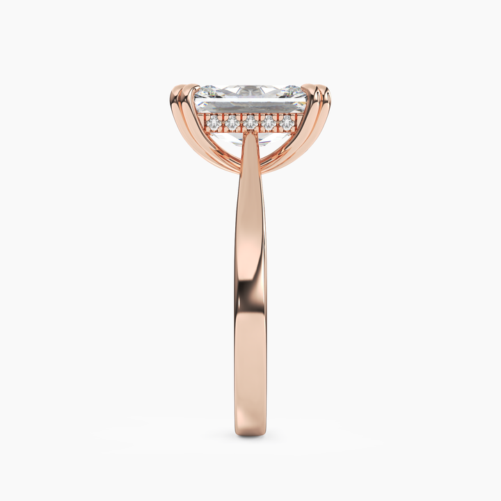 Meadow Radiant Hidden Halo 1 Carat Lab Grown Diamond Engagement Ring in 14K White Gold