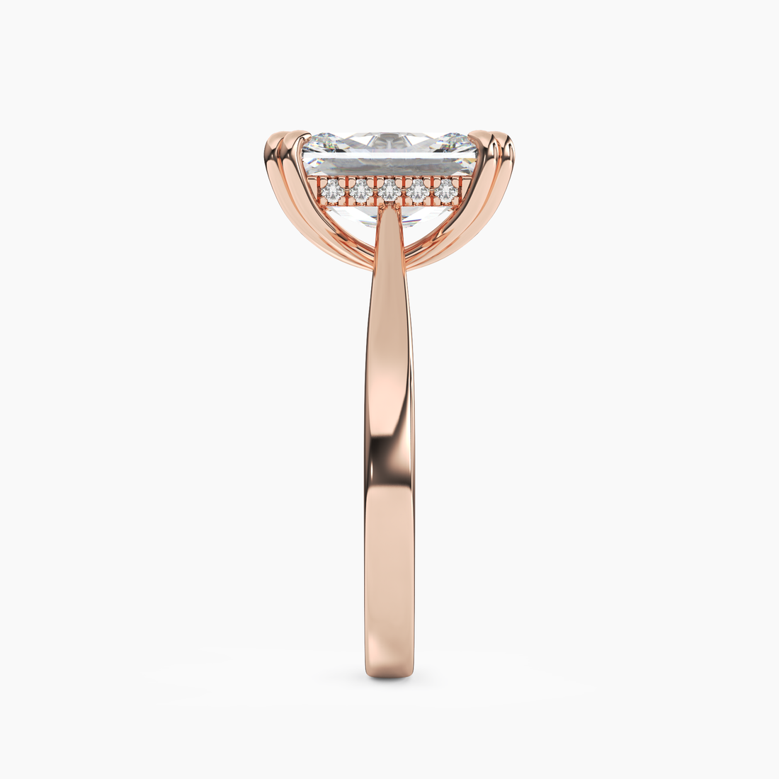 Meadow Radiant Hidden Halo 2.5 Carat Lab Grown Diamond Engagement Ring in 14K White Gold