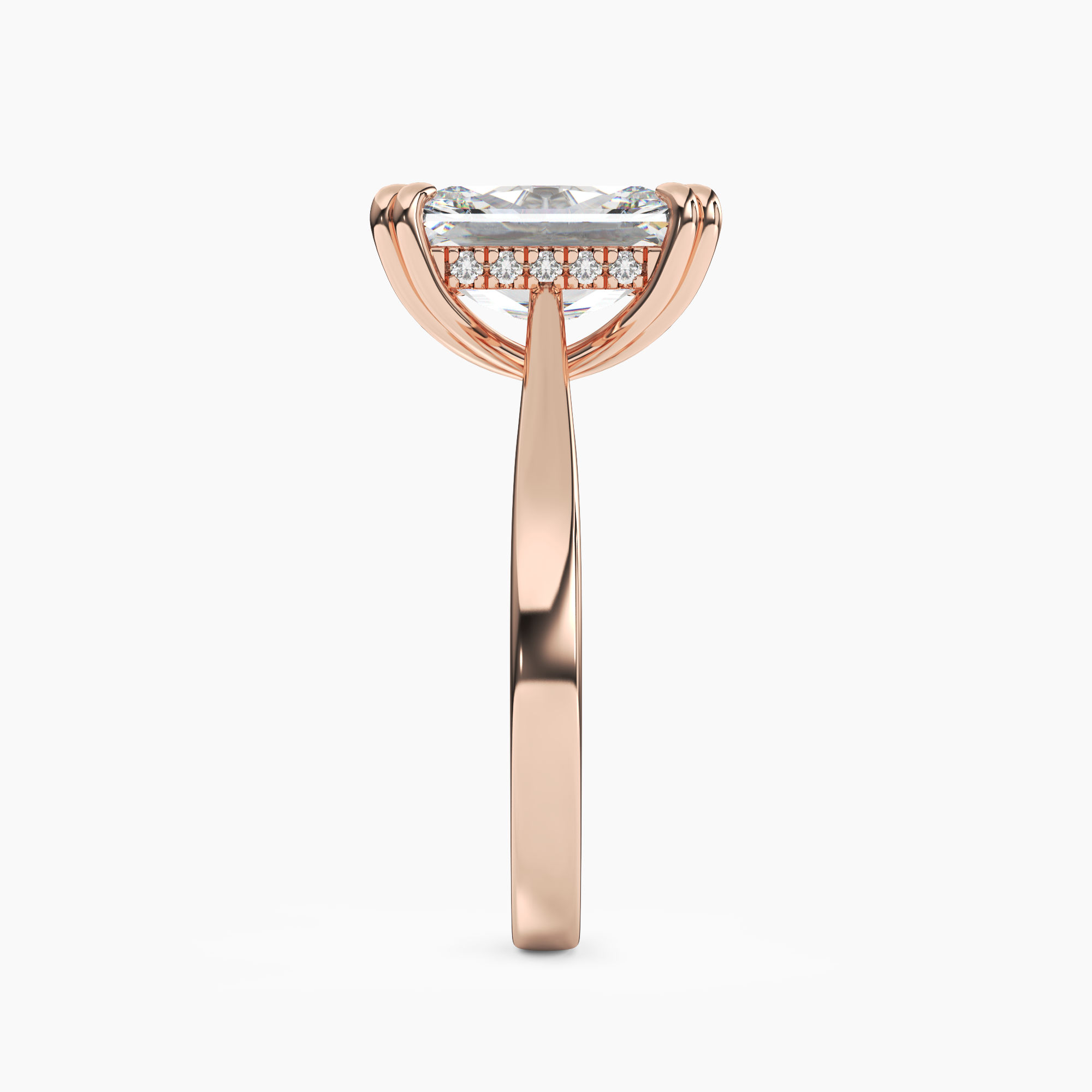 Meadow Radiant Hidden Halo 1.5 Carat Lab Grown Diamond Engagement Ring in 18K White Gold
