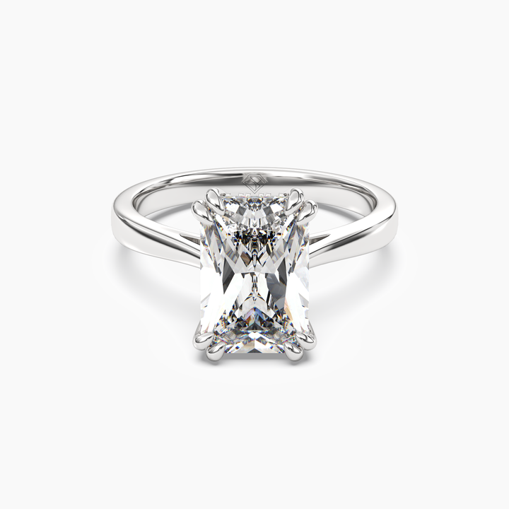 Meadow Radiant Hidden Halo 3 Carat Lab Grown Diamond Engagement Ring in 18K White Gold