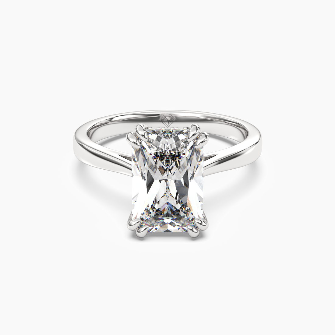 Meadow Radiant Hidden Halo Diamond Ring Setting in 14K Rose Gold