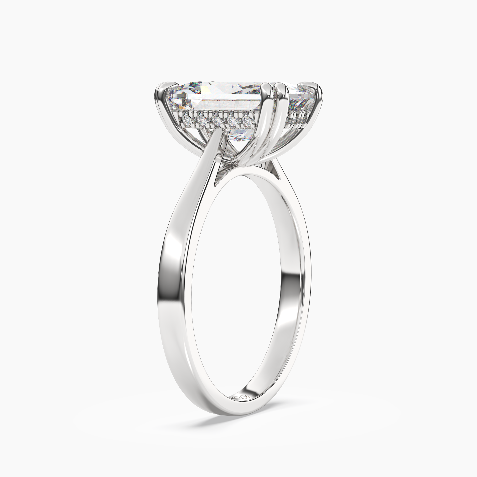 Meadow Radiant Hidden Halo 1.5 Carat Lab Grown Diamond Engagement Ring in 14K Yellow Gold