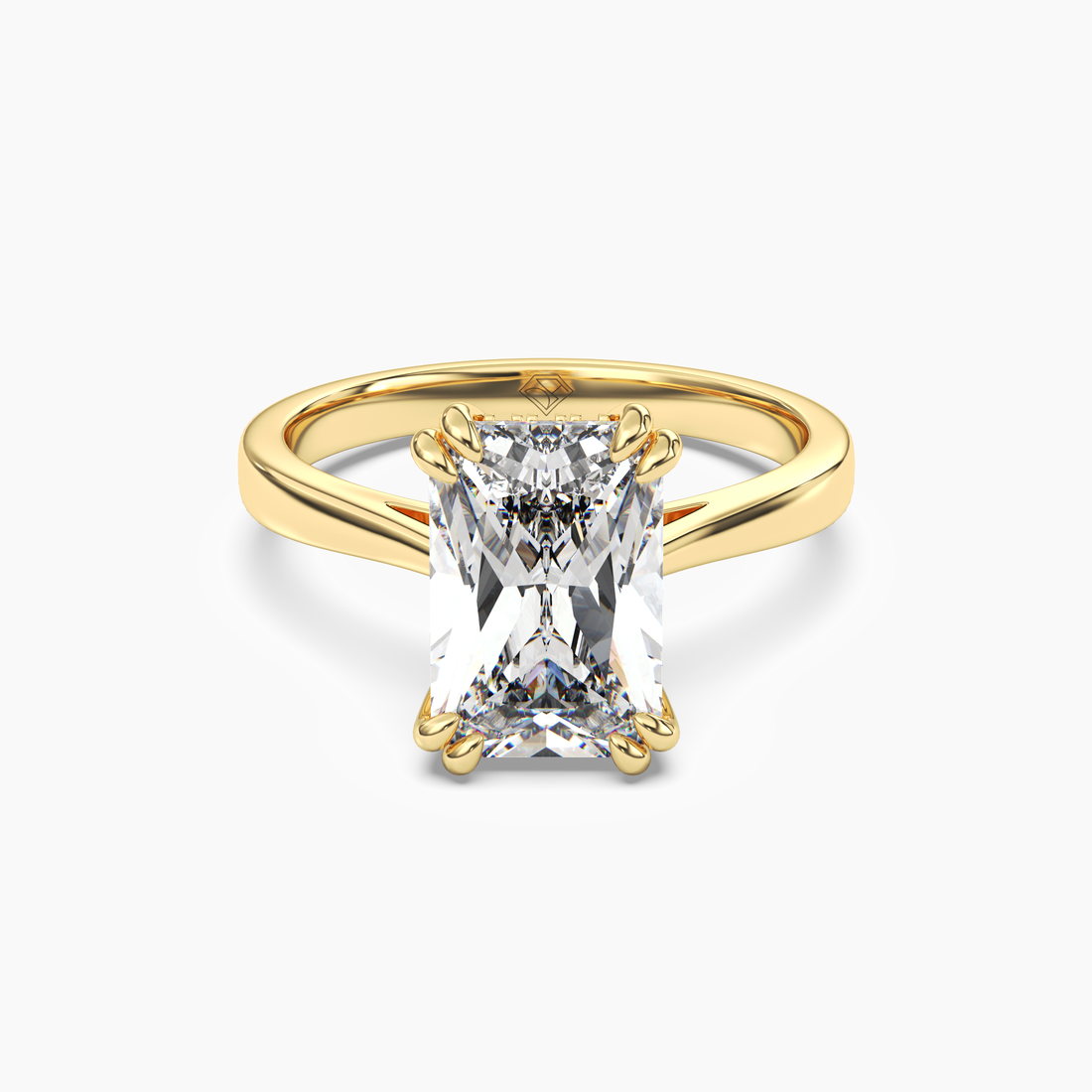 Meadow Radiant Hidden Halo 1.5 Carat Lab Grown Diamond Engagement Ring in 18K Yellow Gold