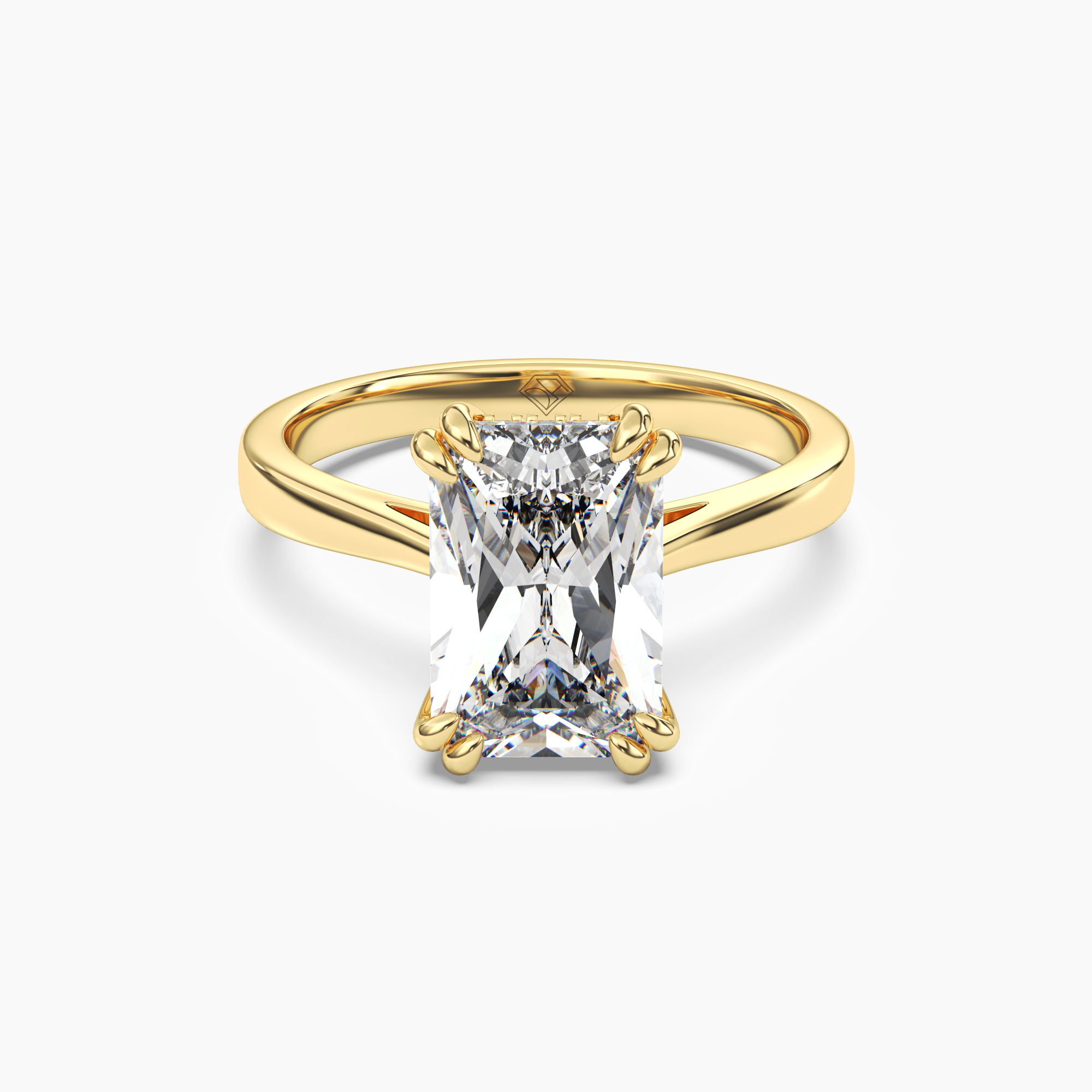 Meadow Radiant Hidden Halo 2 Carat Lab Grown Diamond Engagement Ring in 14K Yellow Gold