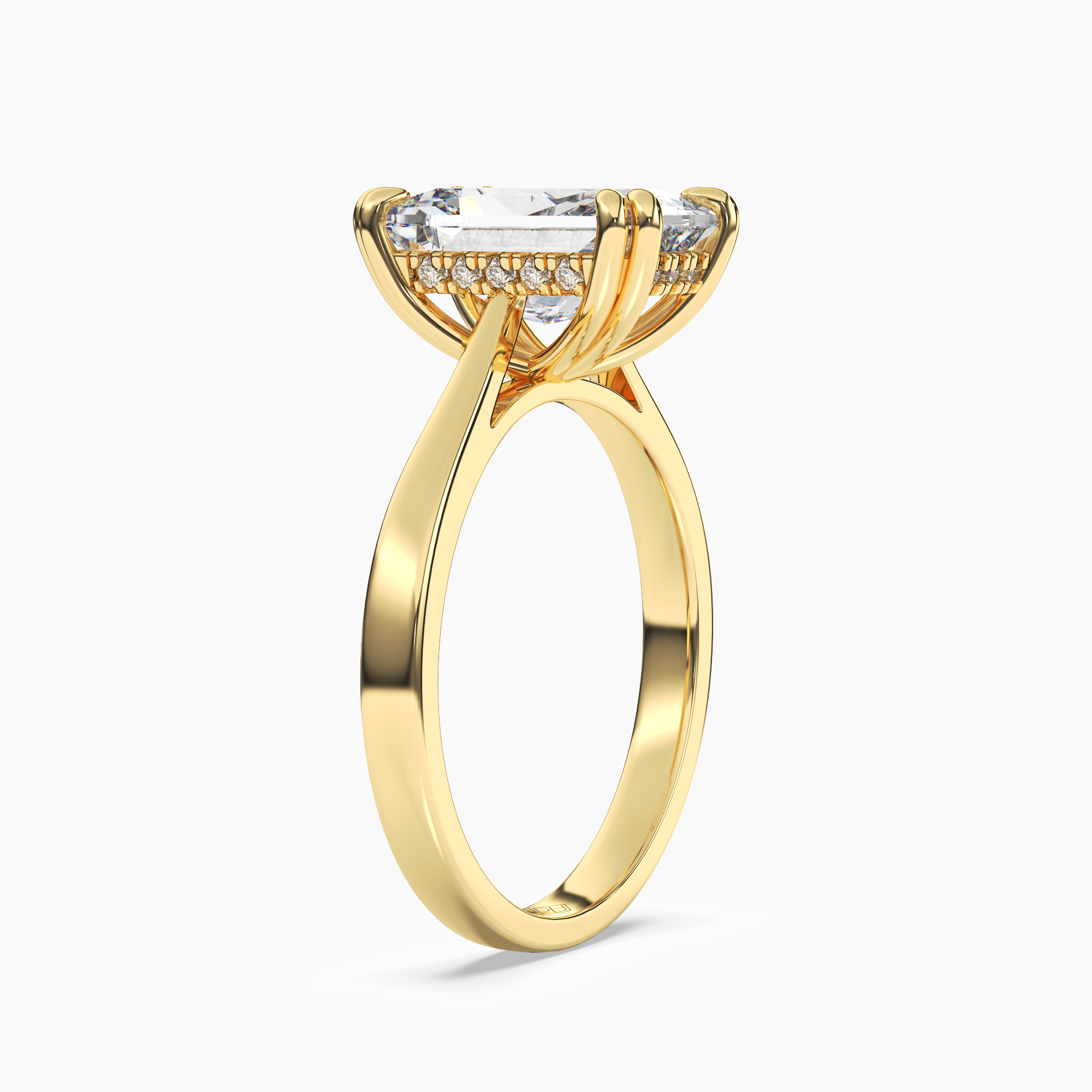 Meadow Radiant Hidden Halo 2.5 Carat Lab Grown Diamond Engagement Ring in 14K Yellow Gold