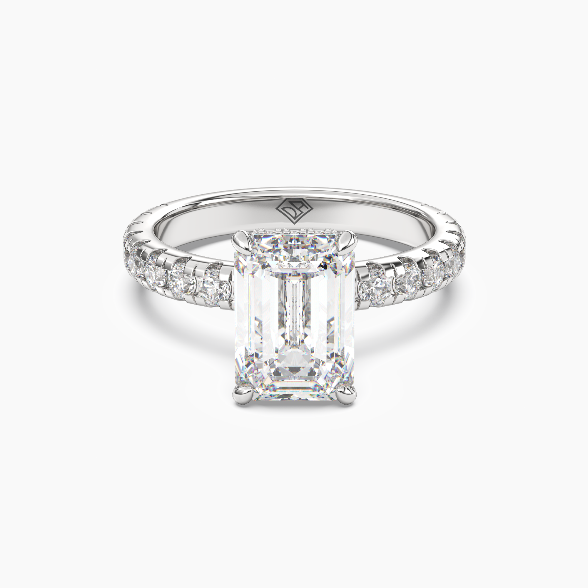 Oasis Emerald Hidden Halo 1 Carat Lab Grown Diamond Engagement Ring in 18K Rose Gold
