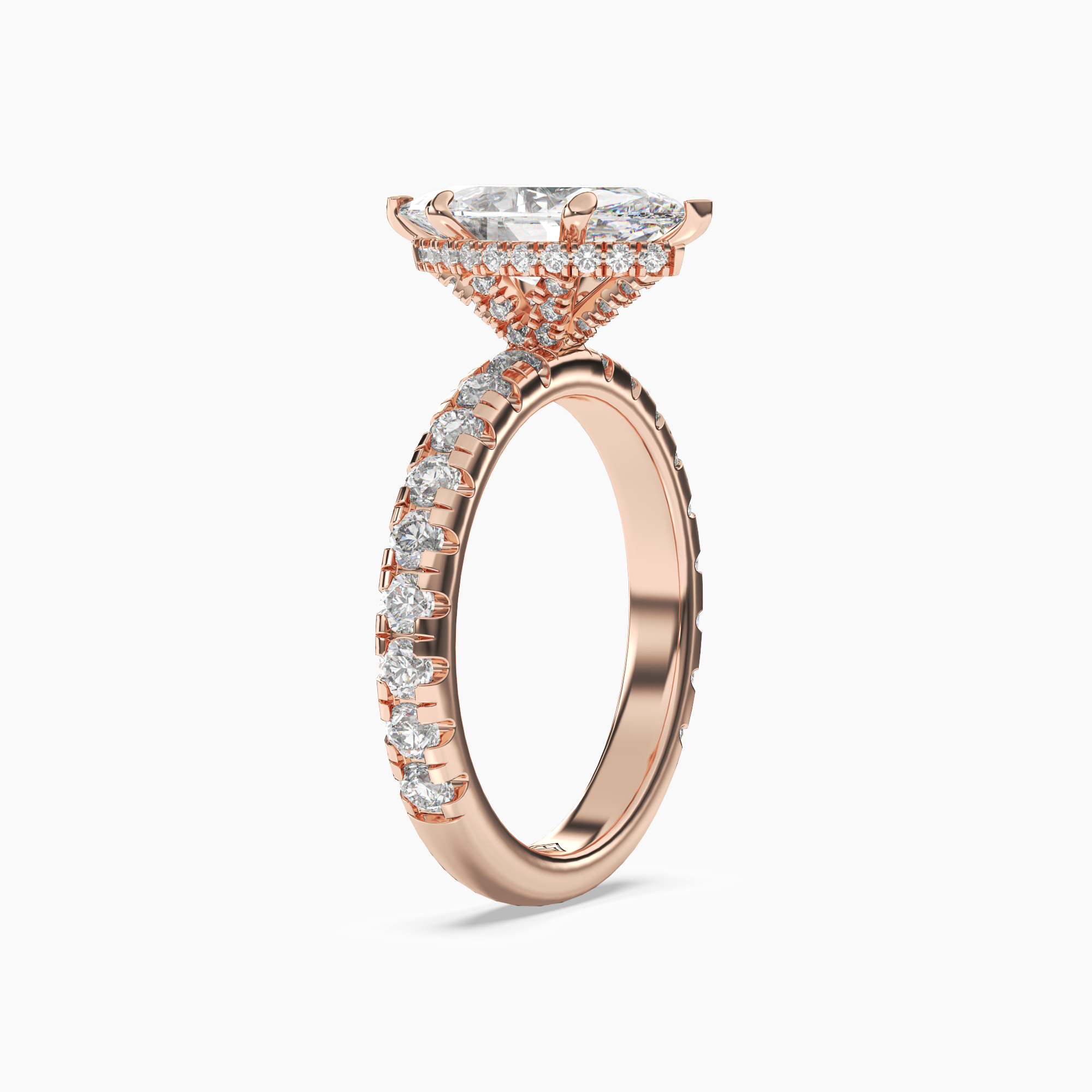 Oasis Marquise Hidden Halo 1.5 Carat Lab Grown Diamond Engagement Ring in 18K White Gold