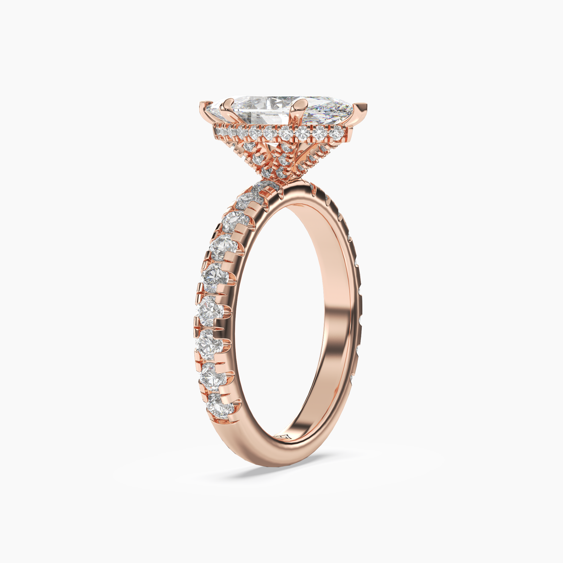 Oasis Marquise Hidden Halo 1.5 Carat Lab Grown Diamond Engagement Ring in 14K White Gold