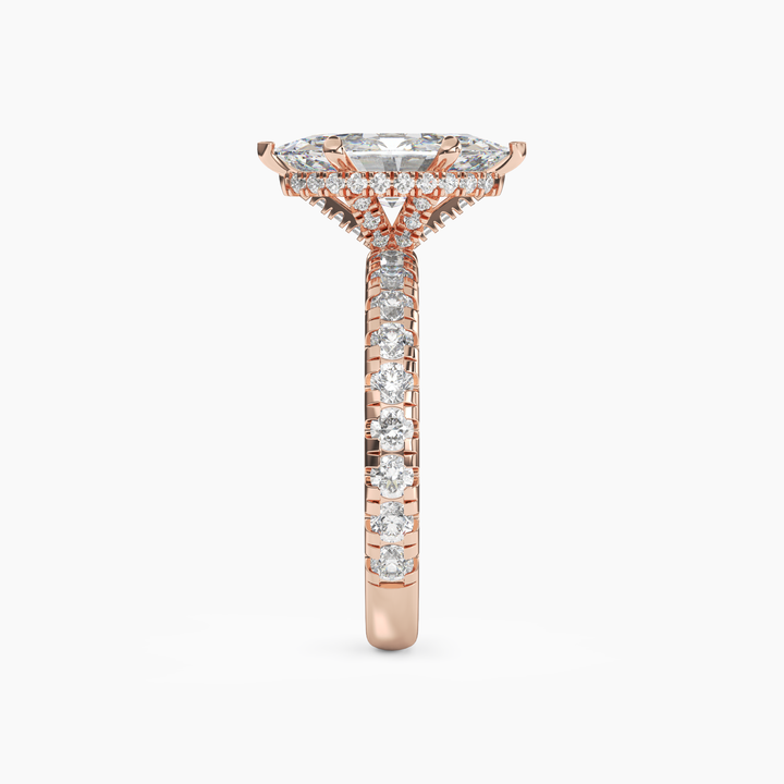 Oasis Marquise Hidden Halo 2.5 Carat Lab Grown Diamond Engagement Ring in 14K White Gold