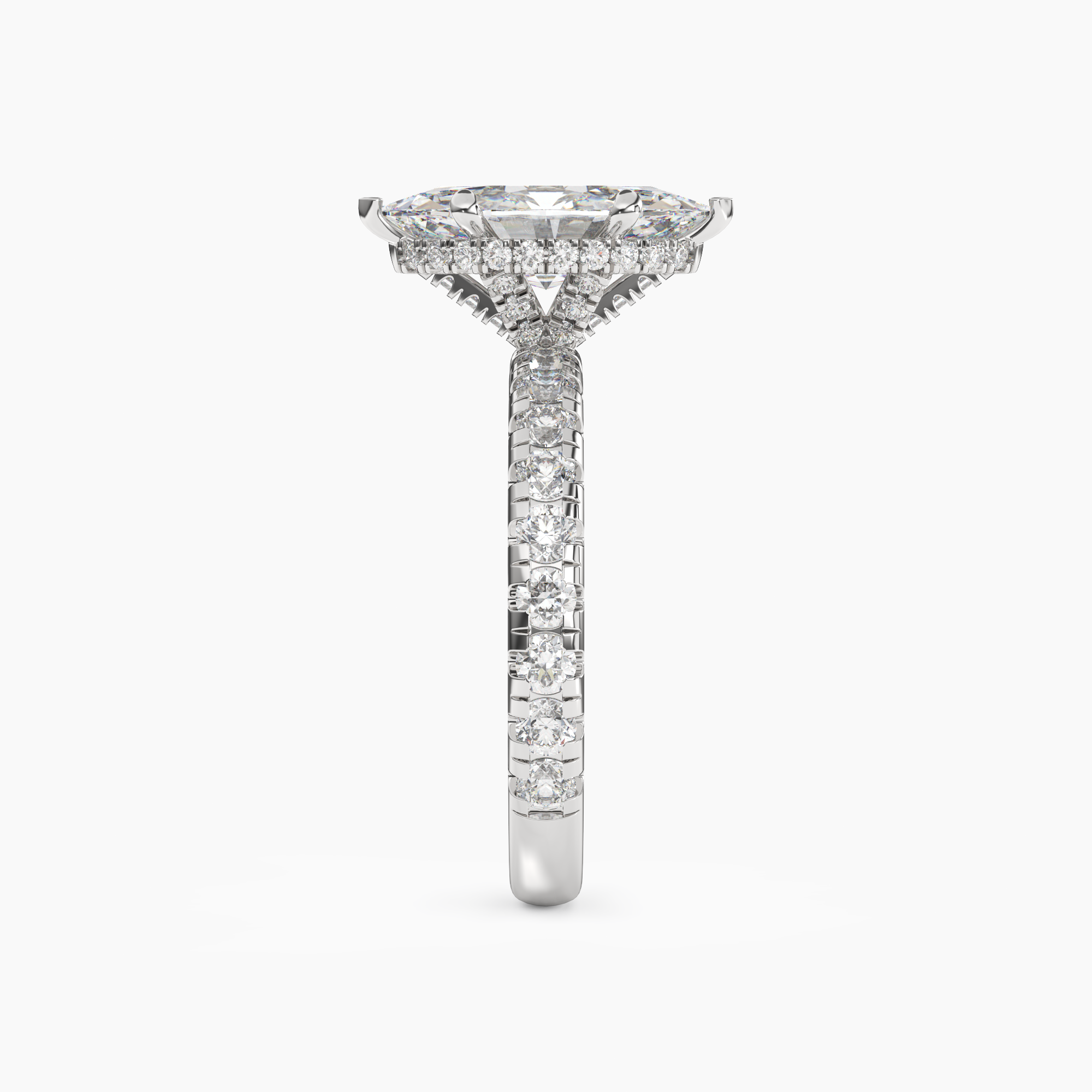 Oasis Marquise Hidden Halo 1.5 Carat Lab Grown Diamond Engagement Ring in 14K Yellow Gold