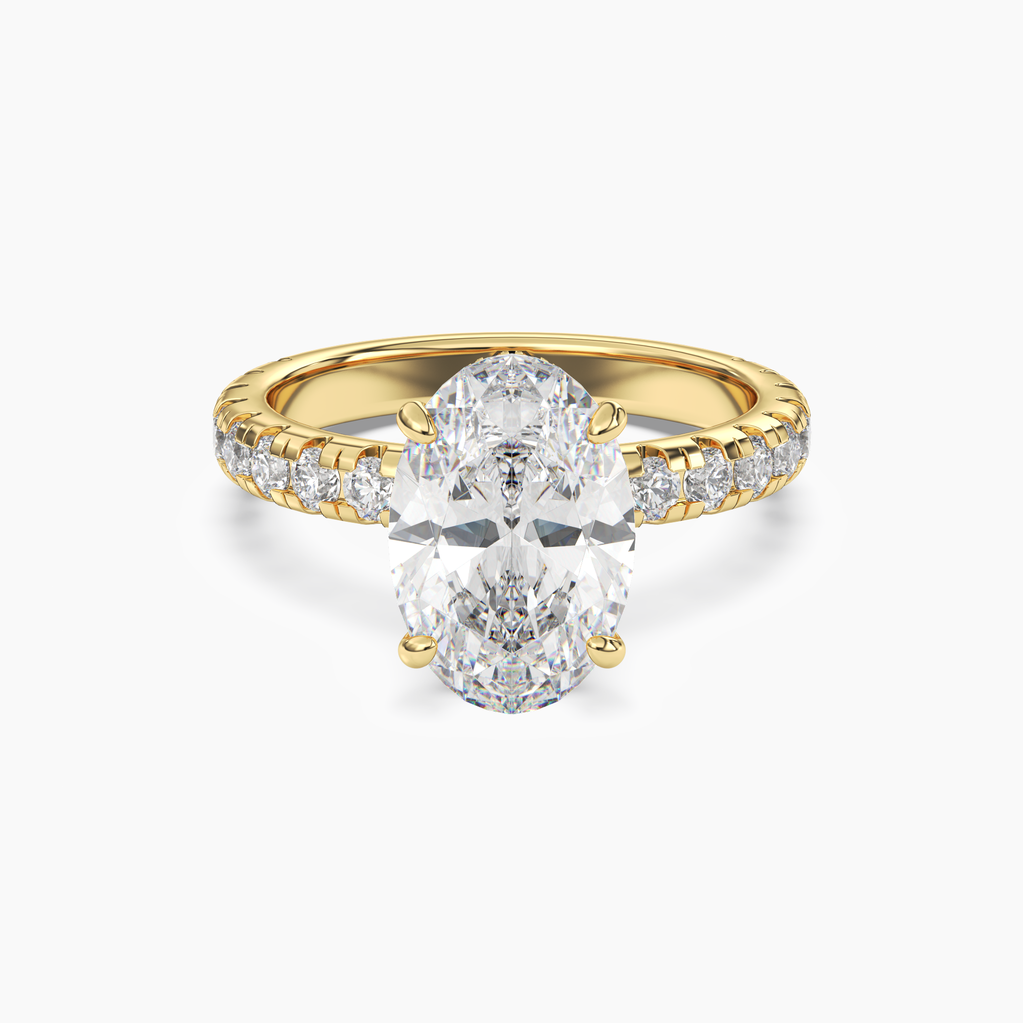 Oasis Oval Hidden Halo Diamond Ring Setting in 18K Rose Gold