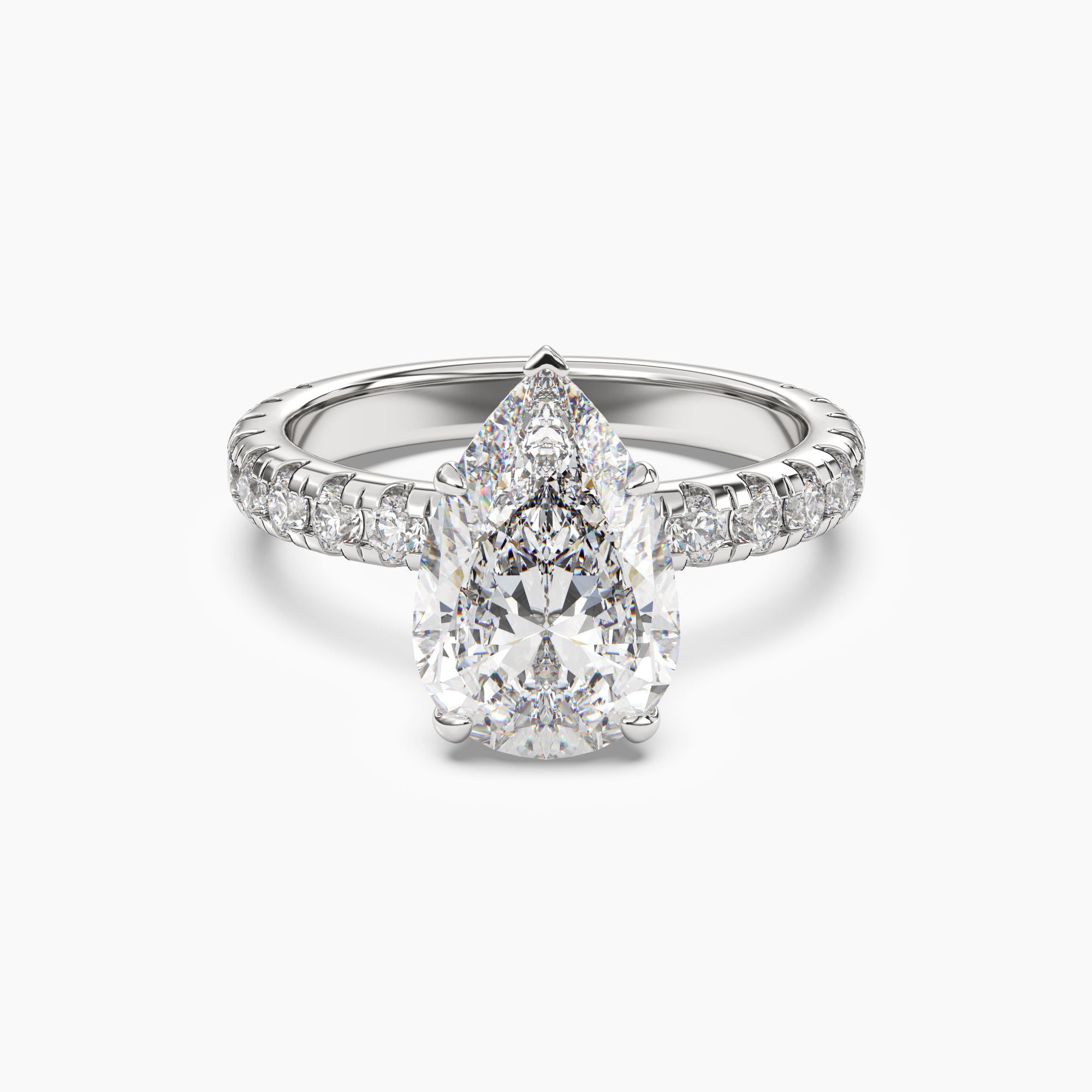 Oasis Pear Hidden Halo 2.5 Carat Lab Grown Diamond Engagement Ring in 14K Yellow Gold