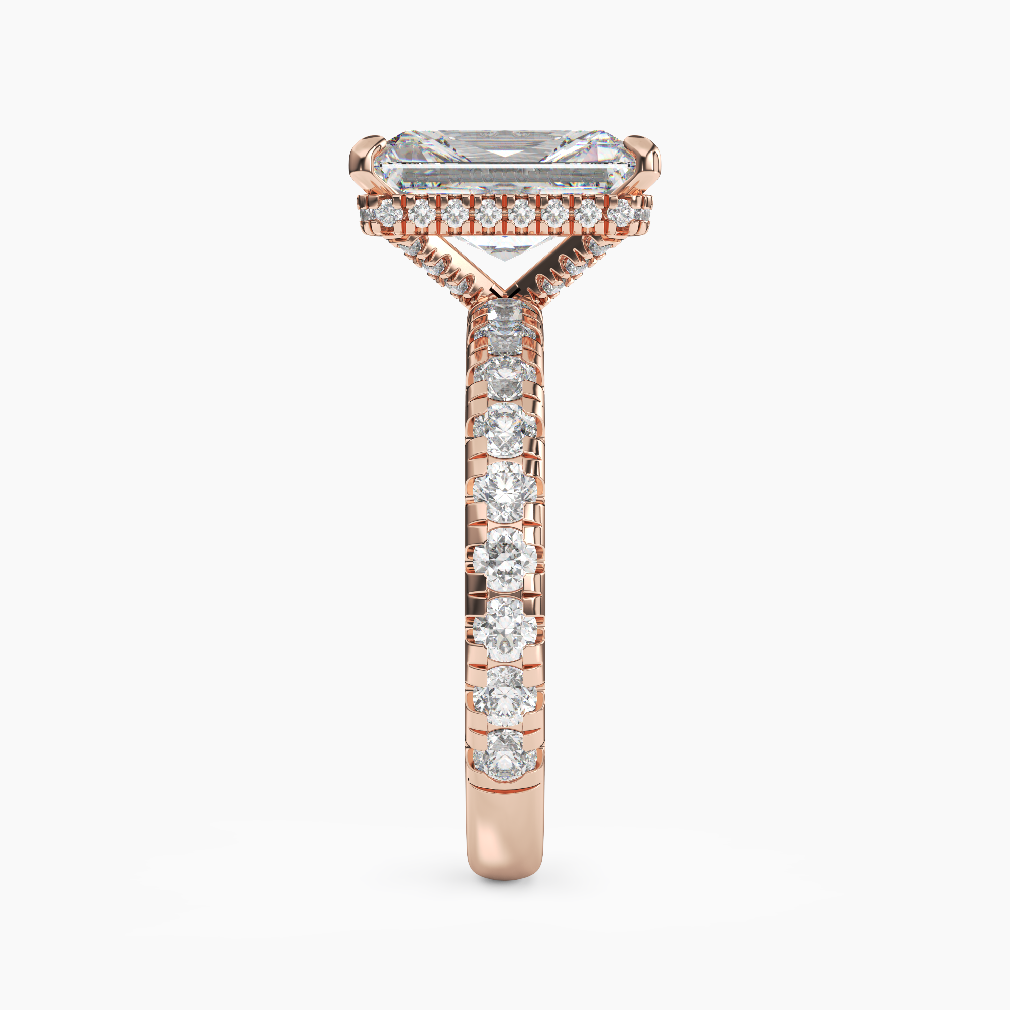 Oasis Radiant Hidden Halo 1.5 Carat Lab Grown Diamond Engagement Ring in 14K Yellow Gold