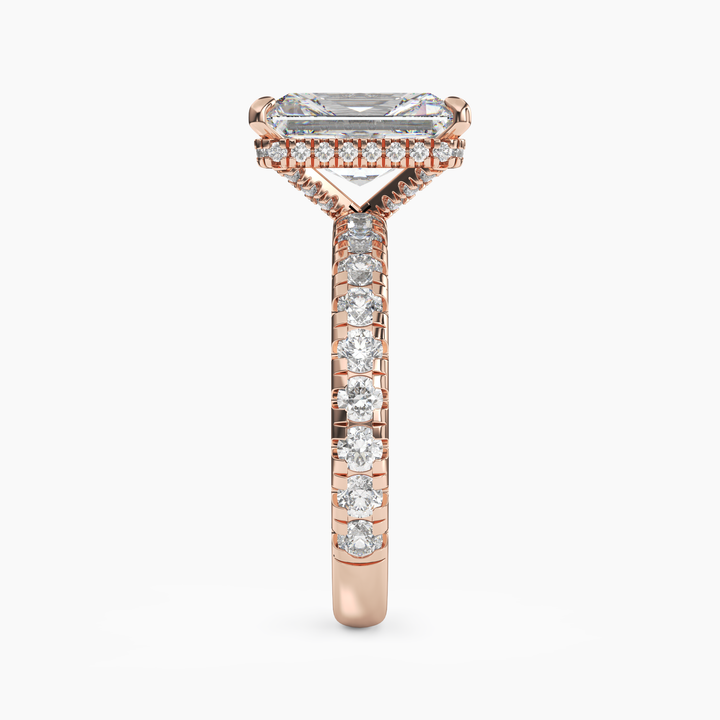 Oasis Radiant Hidden Halo 2.5 Carat Lab Grown Diamond Engagement Ring in 14K Yellow Gold