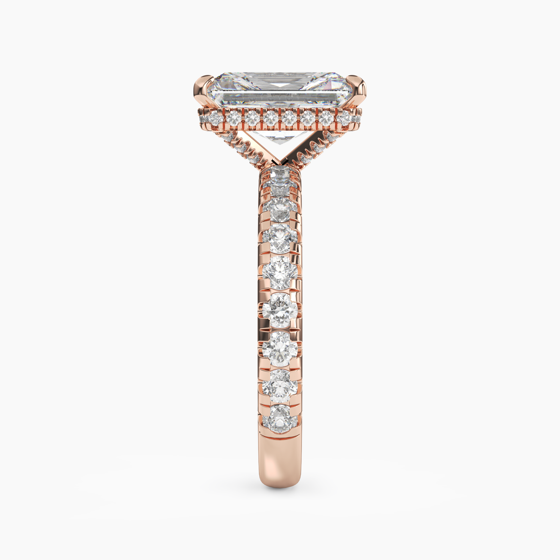 Oasis Radiant Hidden Halo 2 Carat Lab Grown Diamond Engagement Ring in 14K White Gold