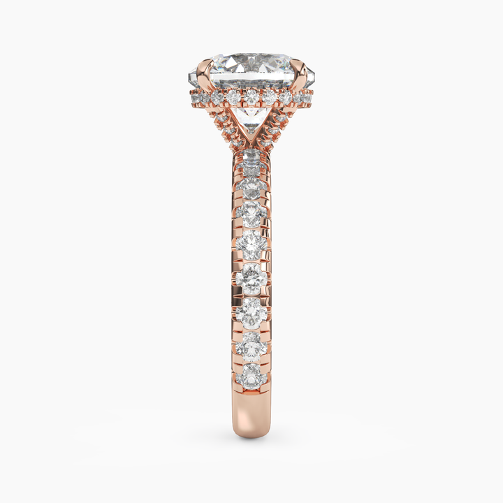 Oasis Round Hidden Halo 1.5 Carat Lab Grown Diamond Engagement Ring in 14K White Gold