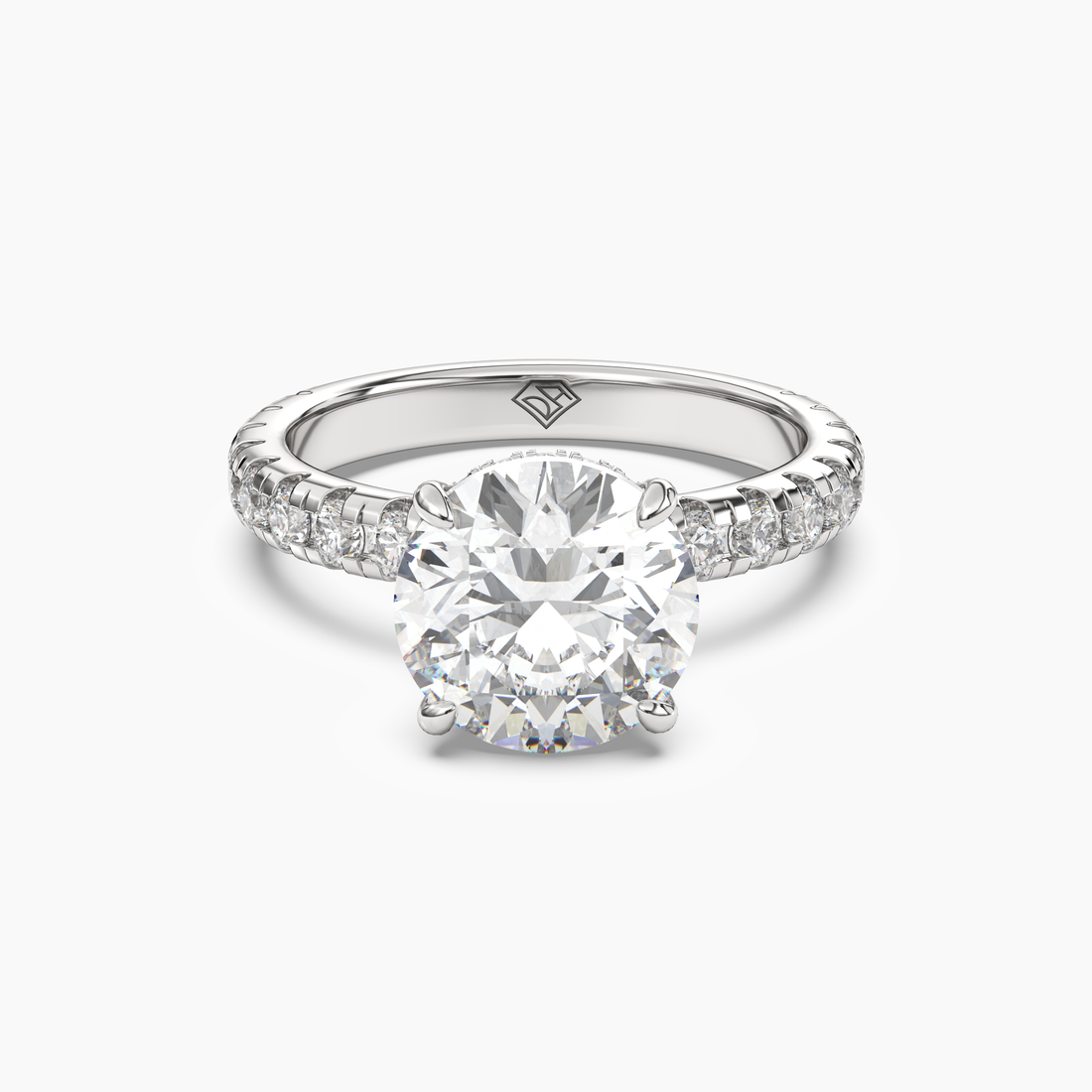 Oasis Round Hidden Halo 1 Carat Lab Grown Diamond Engagement Ring in 14K Yellow Gold