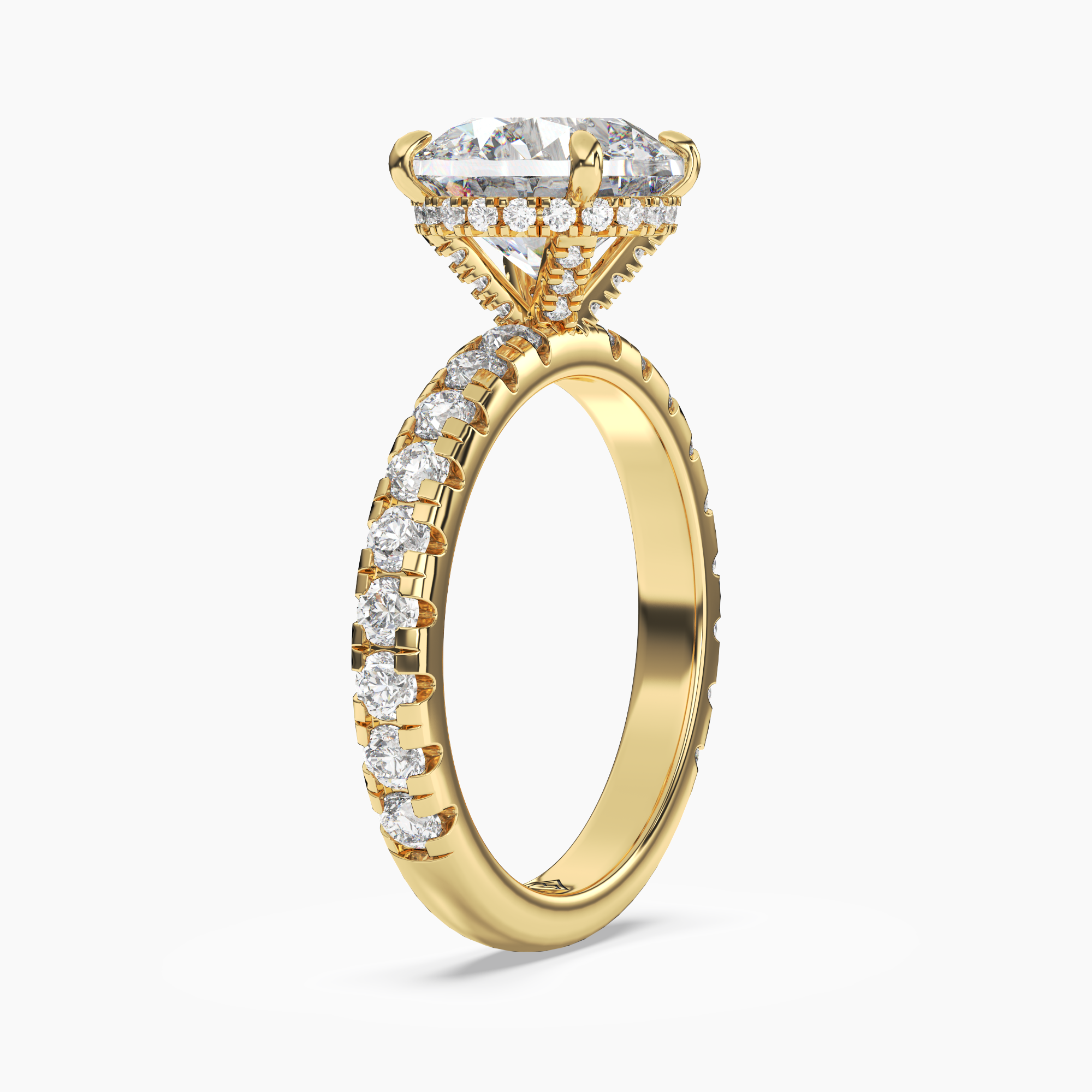 Oasis Round Hidden Halo 1.5 Carat Lab Grown Diamond Engagement Ring in 18K White Gold