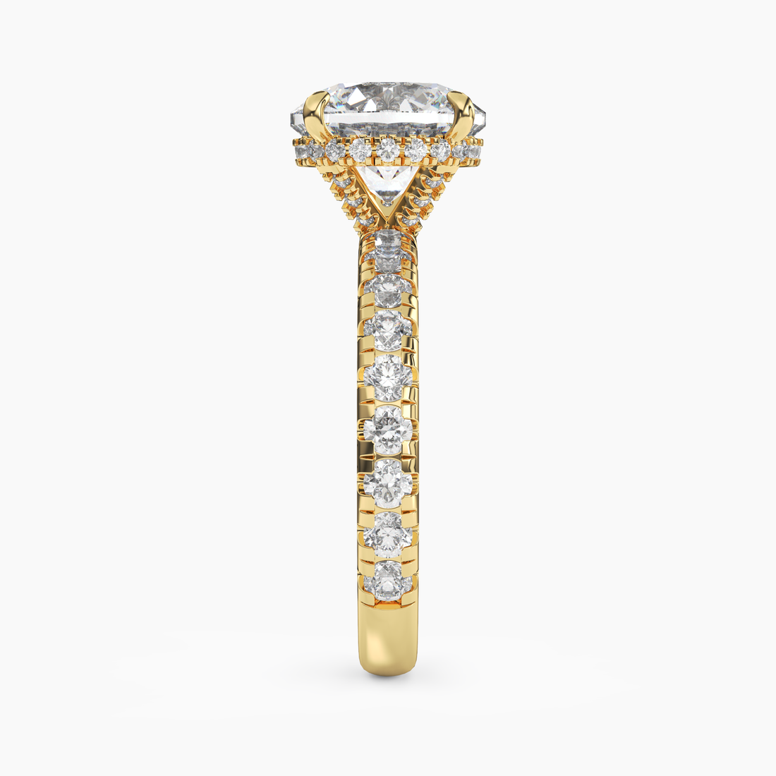 Oasis Round Hidden Halo 2.5 Carat Lab Grown Diamond Engagement Ring in 14K White Gold