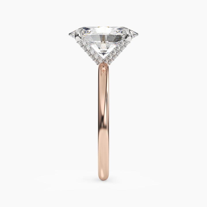 Silk Oval Hidden Halo 1.5 Carat Lab Grown Diamond Engagement Ring in 18K Yellow Gold