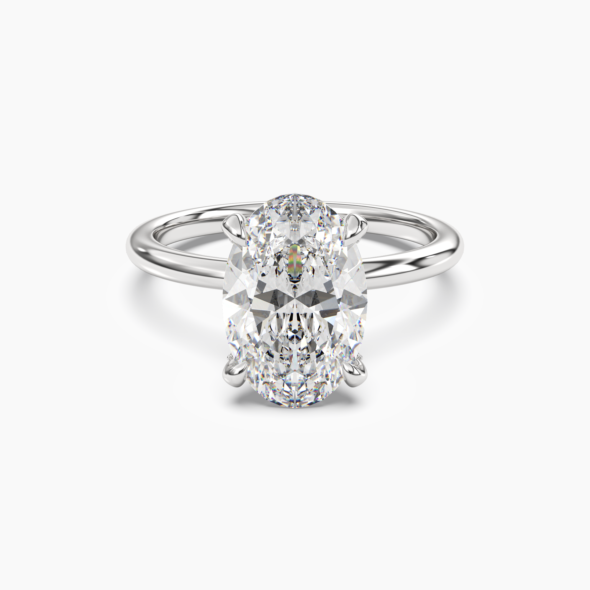 Silk Oval Hidden Halo 1.5 Carat Lab Grown Diamond Engagement Ring in 18K Yellow Gold