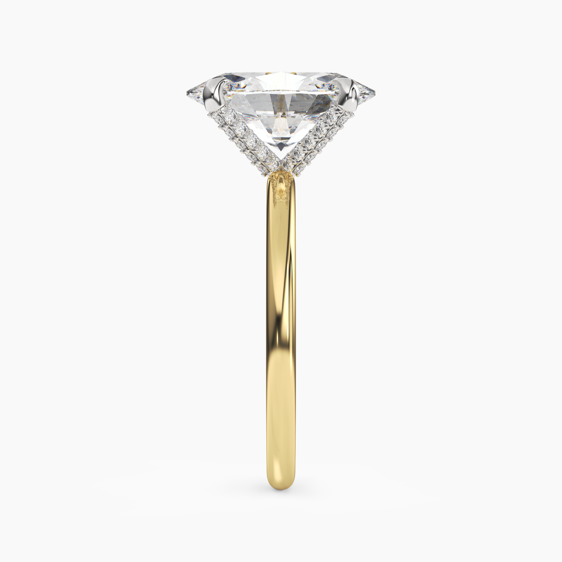 Silk Oval Hidden Halo 2.5 Carat Lab Grown Diamond Engagement Ring in 18K Rose Gold