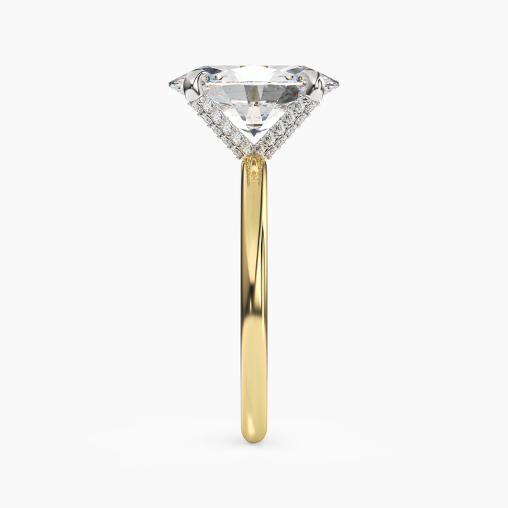 Silk Oval Hidden Halo 2.5 Carat Lab Grown Diamond Engagement Ring in 14K Rose Gold