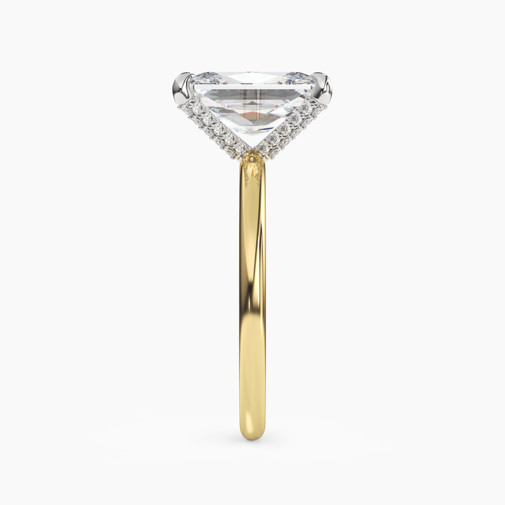 Silk Radiant Hidden Halo 1.5 Carat Lab Grown Diamond Engagement Ring in 14K Rose Gold