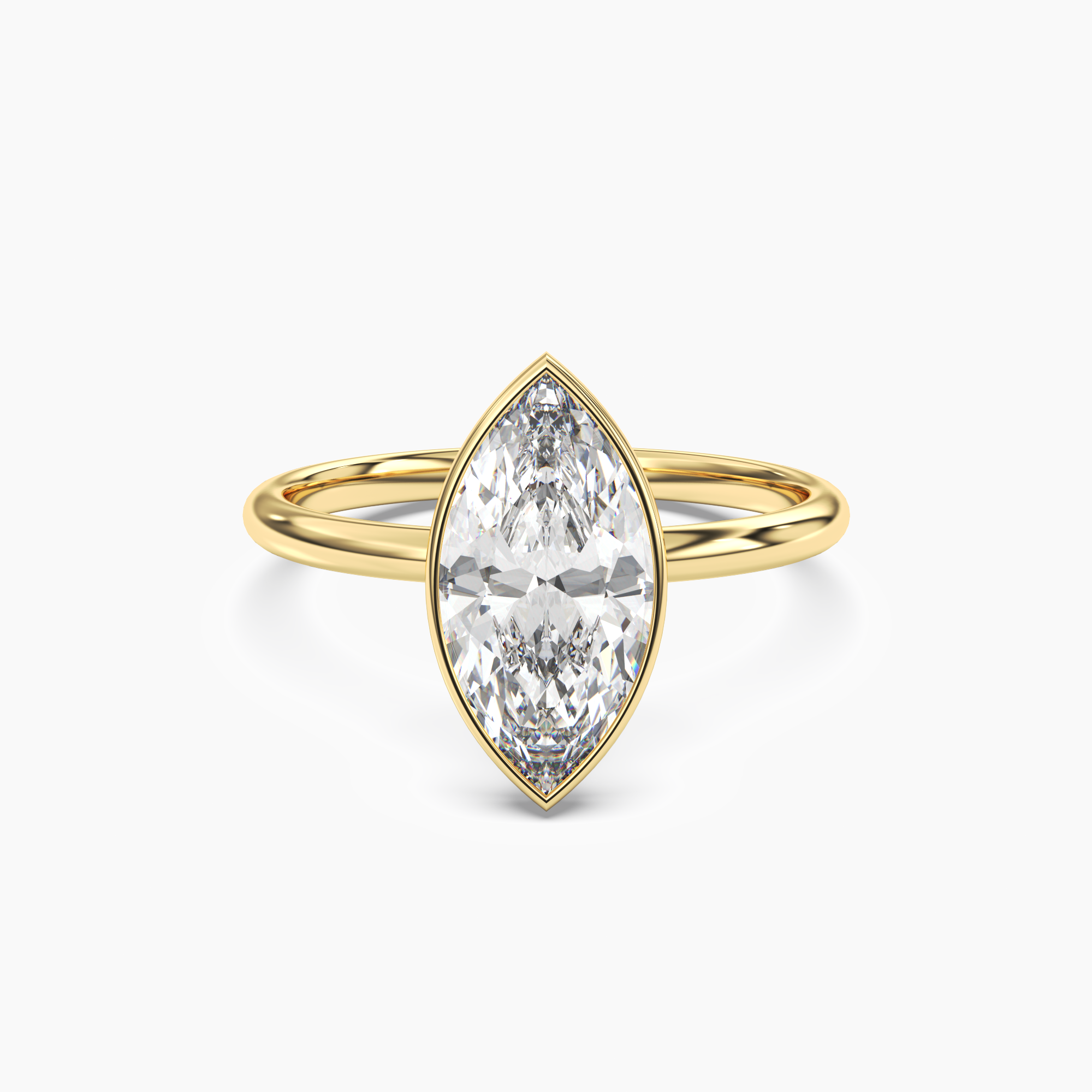 Bezel Marquise Hidden Halo 2 Carat Lab Grown Diamond Engagement Ring in 14K Rose Gold