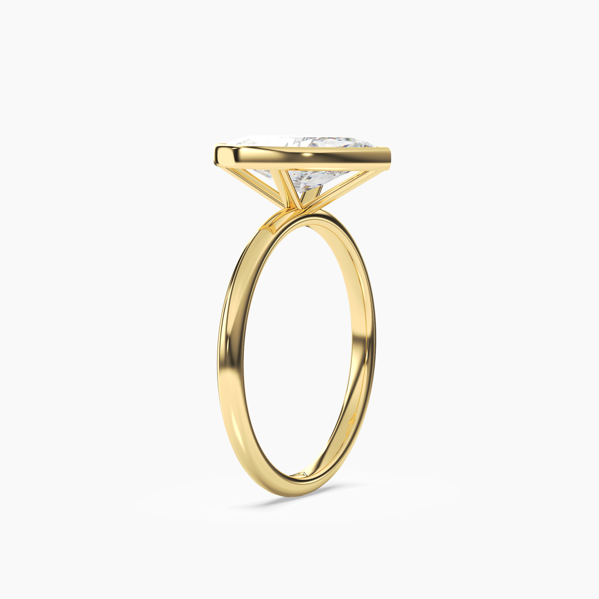 Bezel Marquise Hidden Halo 1.5 Carat Lab Grown Diamond Engagement Ring in 14K Rose Gold