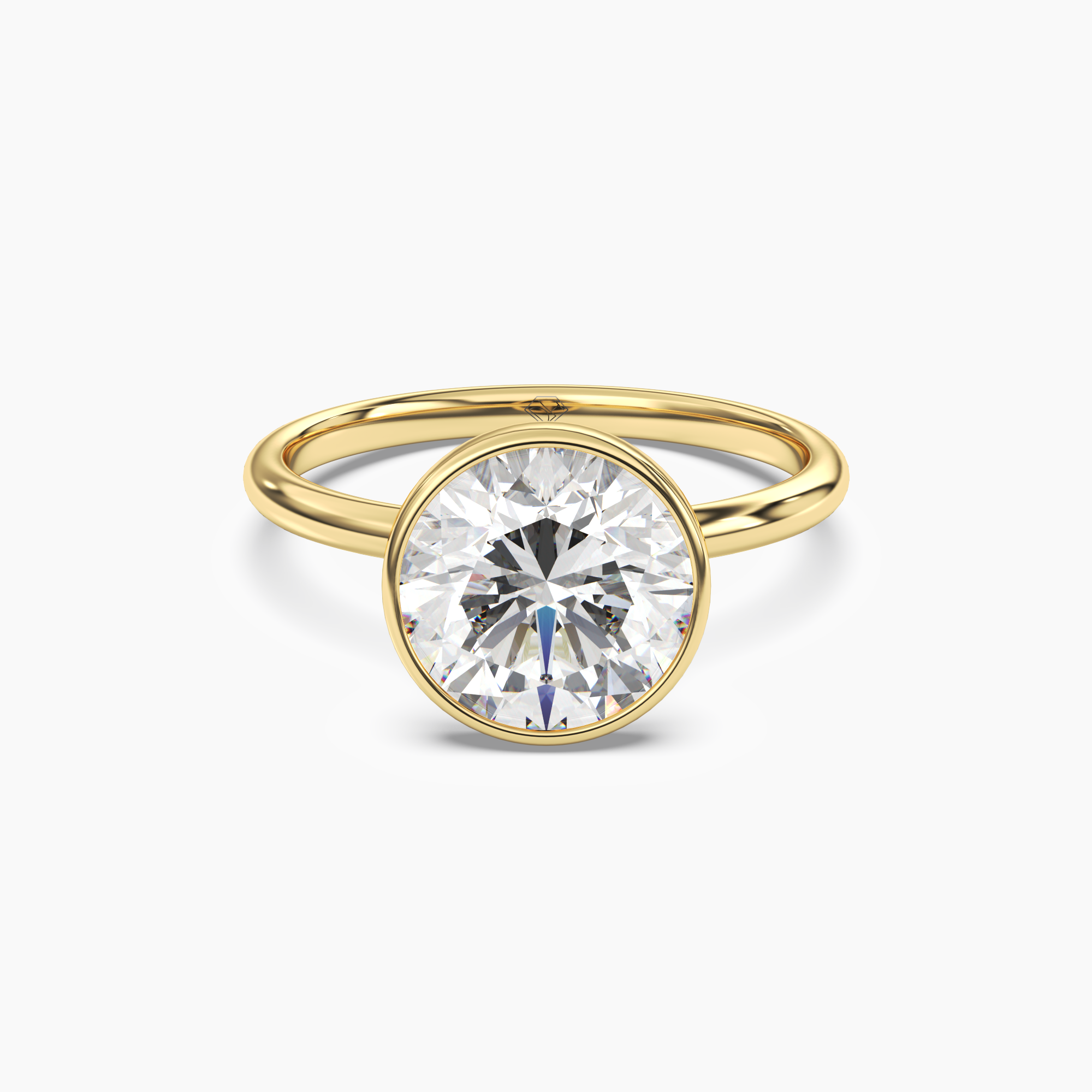Bezel Round Hidden Halo 2 Carat Lab Grown Diamond Engagement Ring in 14K White Gold