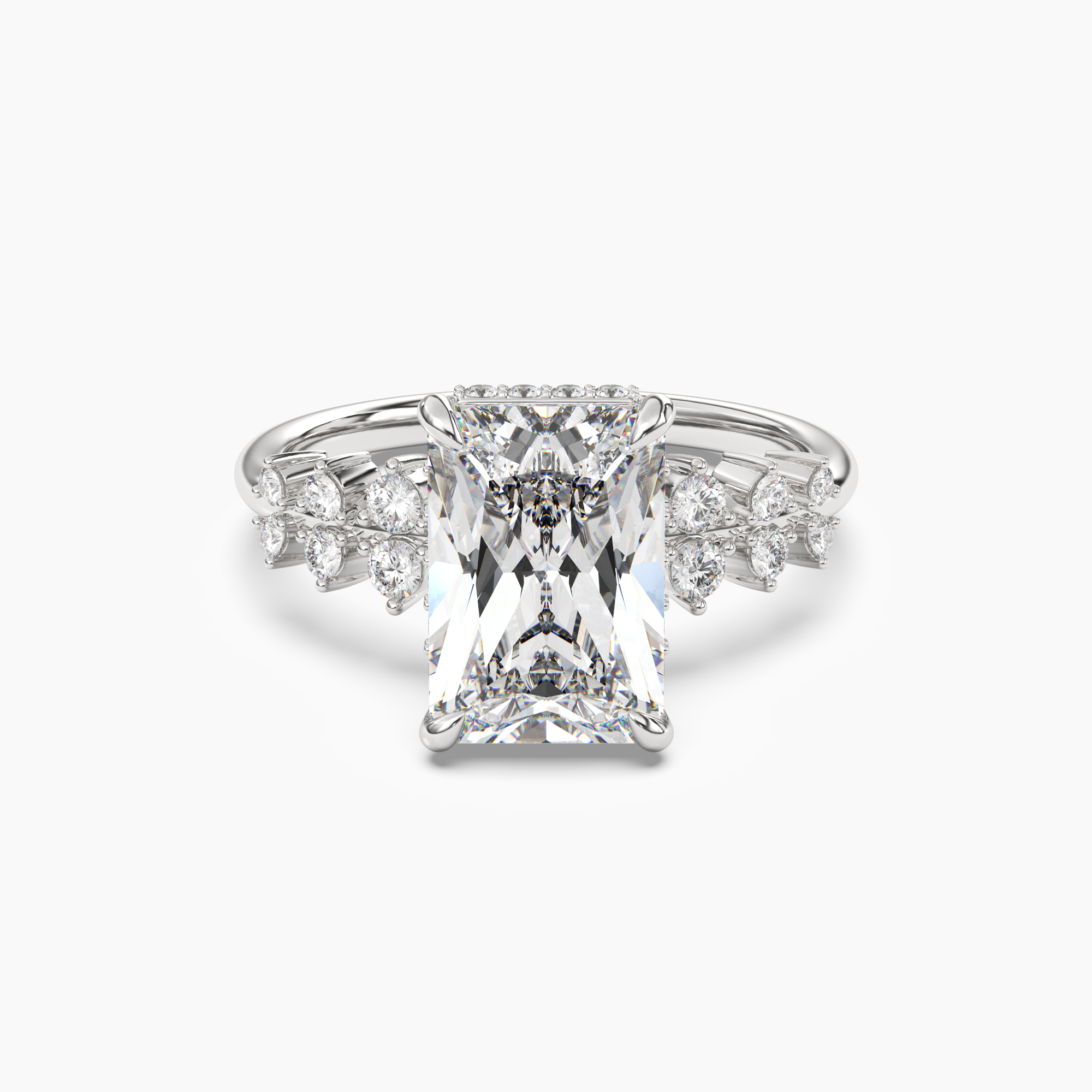Violet Radiant Hidden Halo 3 Carat Lab Grown Diamond Engagement Ring in 18K Rose Gold