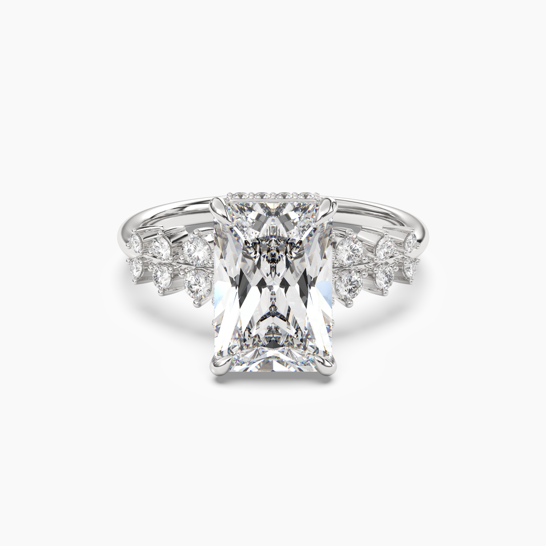 Violet Radiant Hidden Halo 2.5 Carat Lab Grown Diamond Engagement Ring in 14K Rose Gold