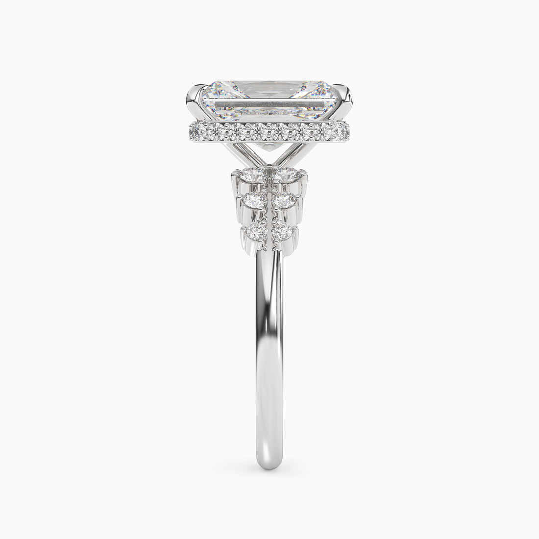 Violet Radiant Hidden Halo 2 Carat Lab Grown Diamond Engagement Ring in 14K Rose Gold