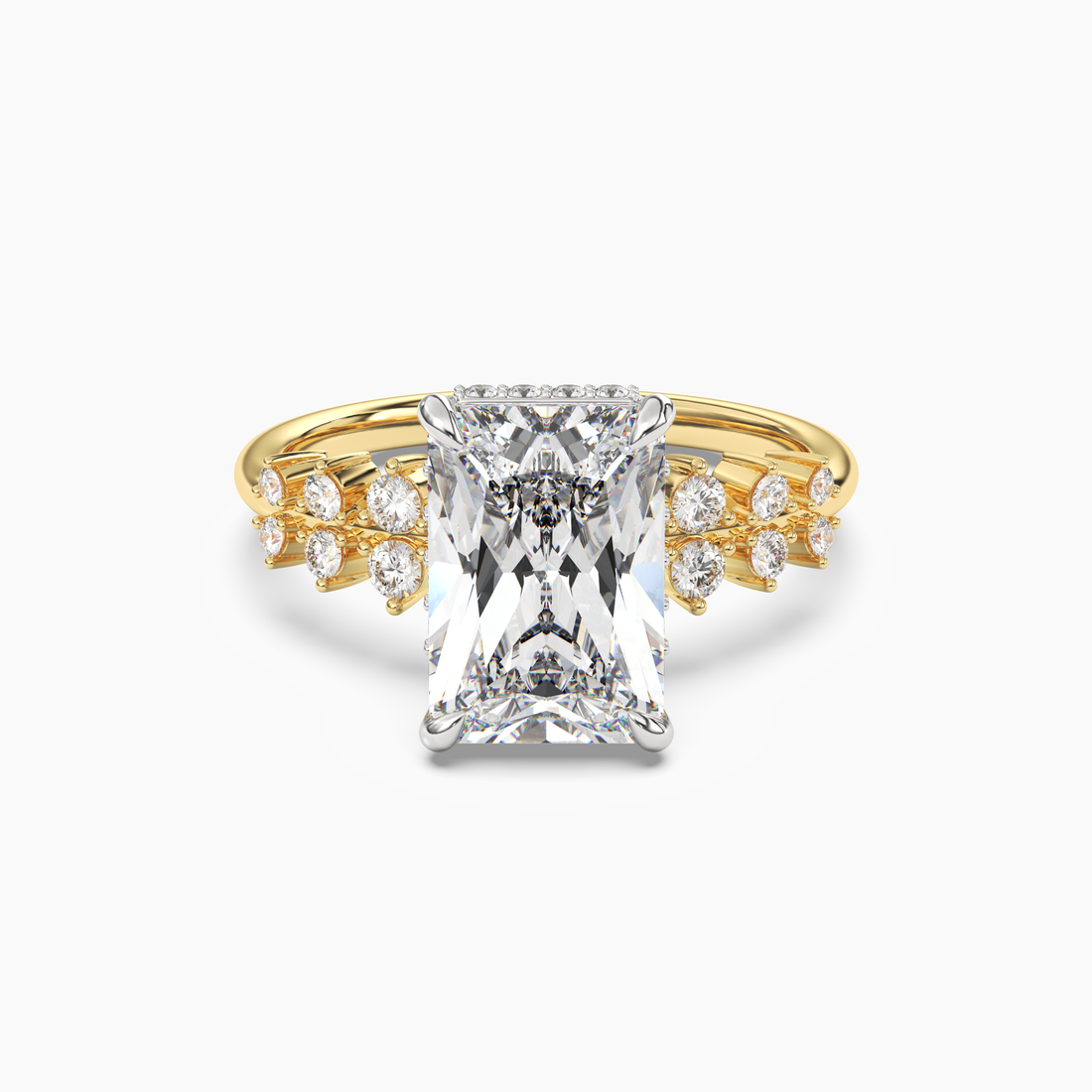 Violet Radiant Hidden Halo 2 Carat Lab Grown Diamond Engagement Ring in 14K White Gold